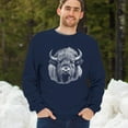 thumbnail image 4 of Bison Portrait Sweatshirt American Buffalo Head Western Wildlife Nature Majestic Bull Symbol of Strength Crewneck, 4 of 7