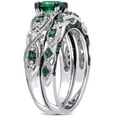 thumbnail image 3 of Everly Women's Created Emerald 10K White Gold Bridal Set, 3 of 8