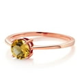 thumbnail image 5 of Gem Stone King 10K Rose Gold Yellow Citrine Solitaire Engagement Ring for Women (0.80 Cttw, Round 6MM, Gemstone November Birthstone, Size 5.5), 5 of 5