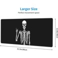 thumbnail image 3 of Goth Skeleton Gaming Mouse Pad XL Large Extended Desk Mat Computer Non Slip Rock and Roll Skull Desk Pad for Home Office 31.5 X 11.8 in, Black, 3 of 6