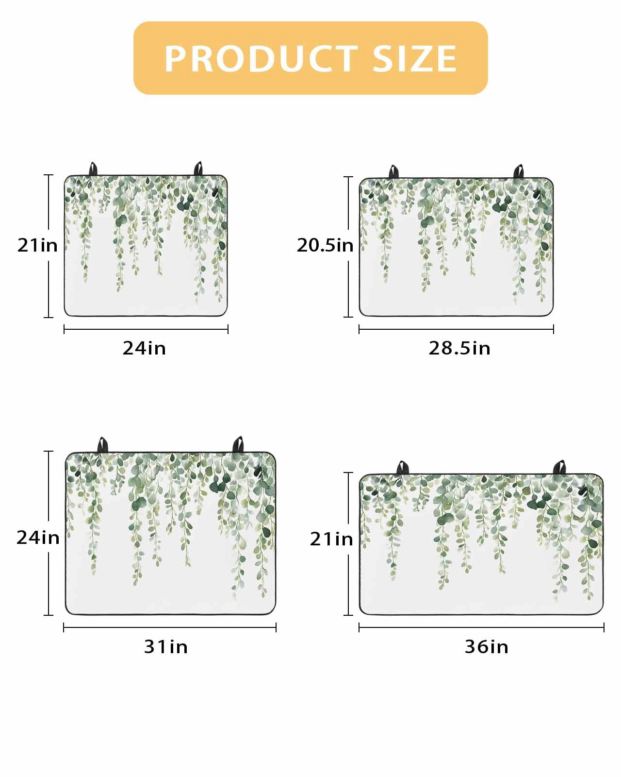 nqOlkjepod Large Induction Cooktop Protector Mat 24"x21", Green Eucalyptus Branches Stove Top Covers for Electric Stove, Spring Botanical Leaves Vines Stove Burner Cover Mats, Glass Top Stove Cover