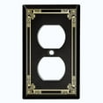 thumbnail image 2 of Metal Light Switch Plate Cover Elegant Victorian Art Deco Frame Black FRA086, 2 of 13