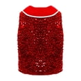 thumbnail image 3 of Sholeno Kids Boys Girls Sleeveless Shiny Sequin Vest Sparkly Button Down Velvet Tuxedo Waistcoat for Wedding Red 8, 3 of 4
