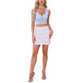 thumbnail image 2 of INSPIRAR CHIC Top de Mujer Sin Mangas de Encaje Floral con Escote en V Profundo, Top Corto de Cami Transparente, L Azul, 2 of 6