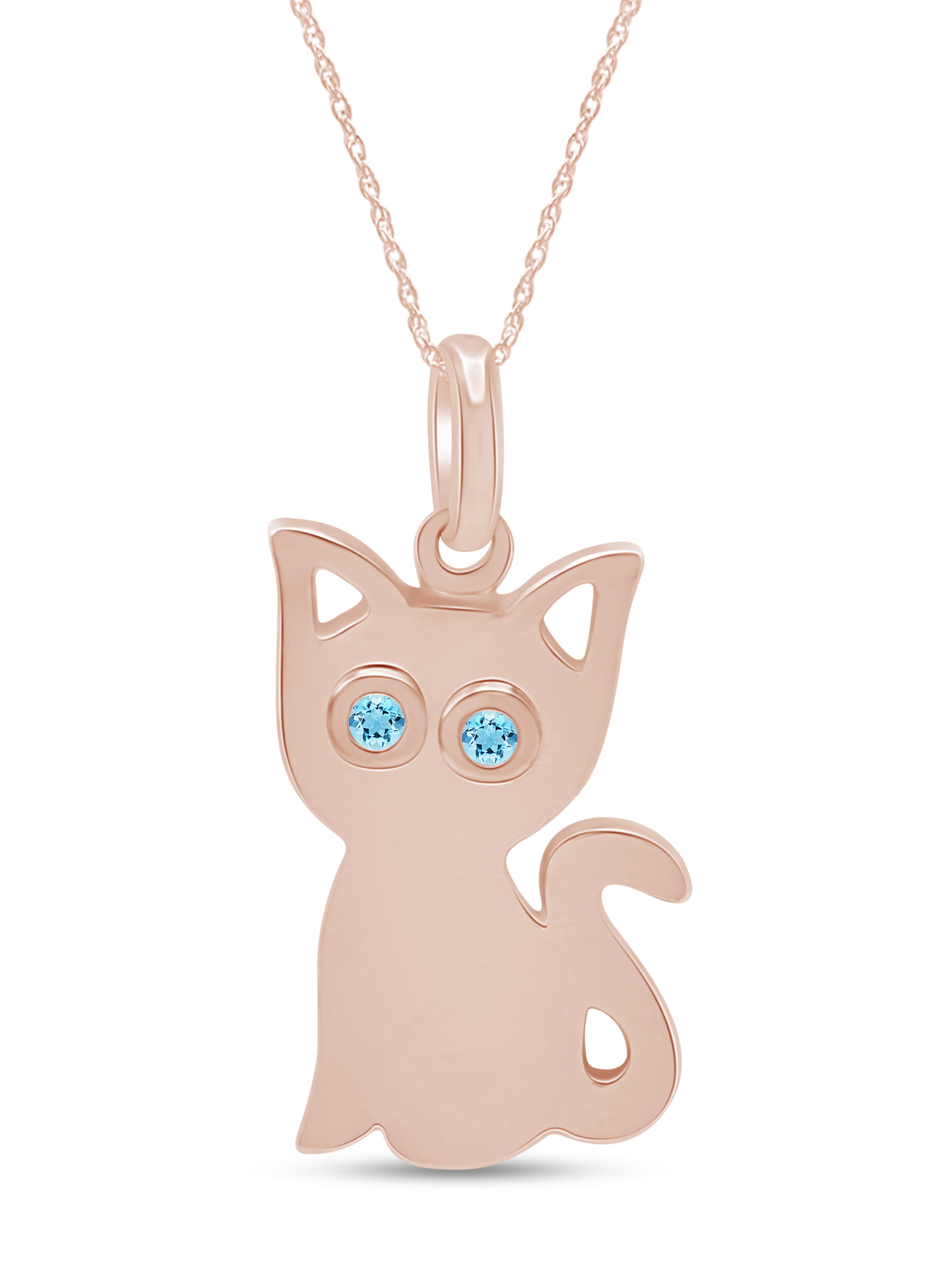Wishrocks 14K Gold Over Sterling Silver Cat Kitty Mom & Daughter Pendant Necklace