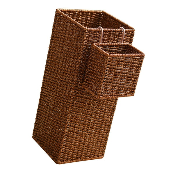 Porta Tejido con Canasta Colgante, Decoración Resistente Y Liviana, Elegante Organizador de Cubo de Almacenamiento para La Entrada Del Dormit 20 cm x 20 cm x 49 cm