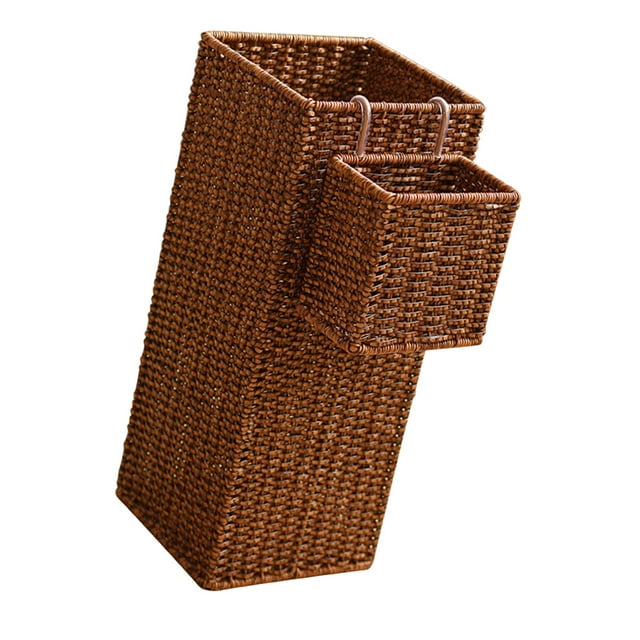Paragüero tejido, paragüero, versátil, moderno, resistente, decorativo, cubo de almacenamiento con cesta colgante para apartamentos de dormitorio. 20 cm x 20 cm x 49 cm