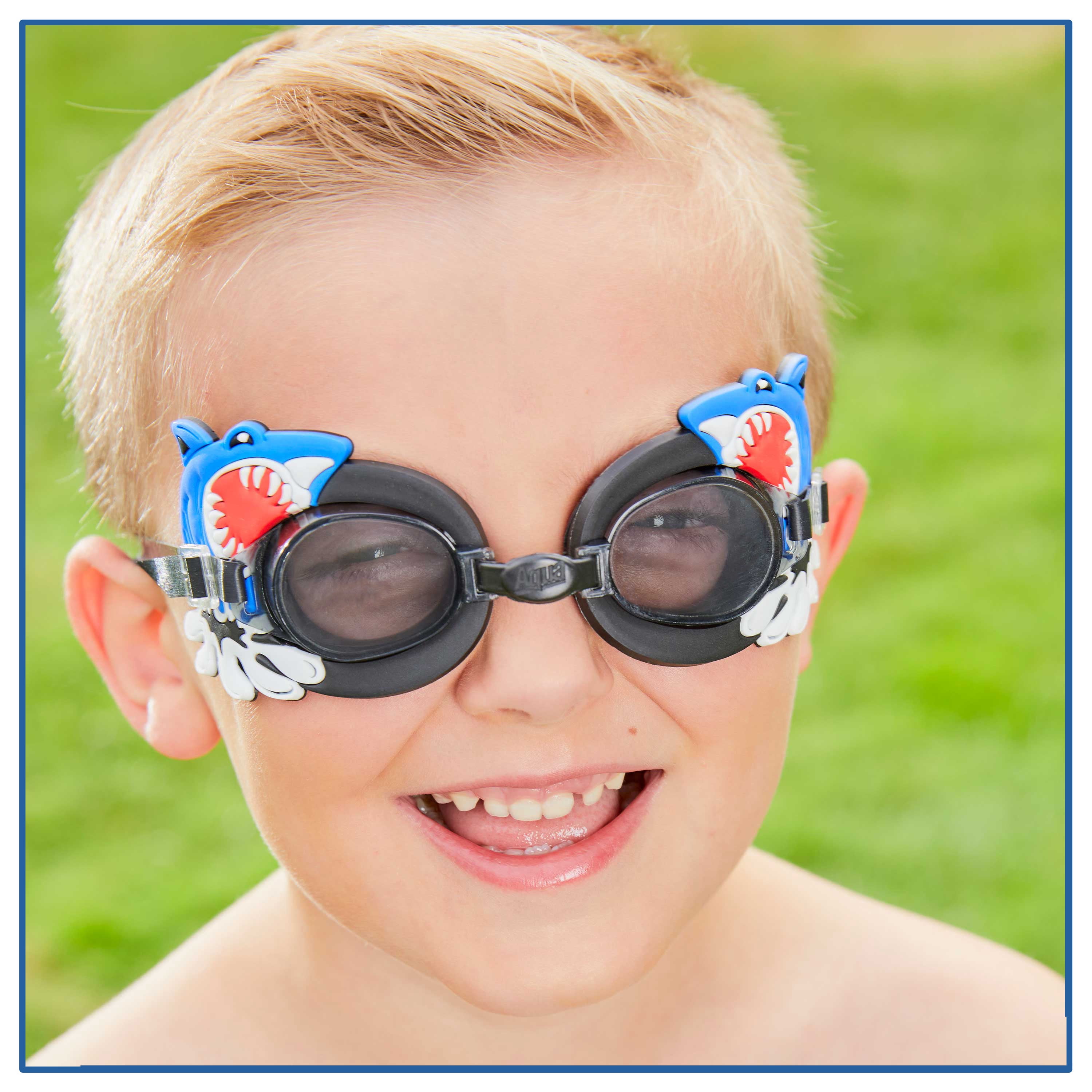Kids Swimming Goggles & Shark Swim Cap Set – Anti-Fog, Adjustable, Fun Design