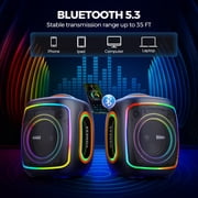 Seenda Karaoke Machine with Bluetooth & 2 Wireless Microphones, IPX5 Waterproof Portable PA System with RGB Lights for Indoor/Outdoor Parties