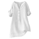 thumbnail image 1 of Blusa de manga larga con cuello en V y botones para mujer - Tops casuales elegantes y holgados de moda - Estampado, verano, trabajo y vacaciones, 1 of 3