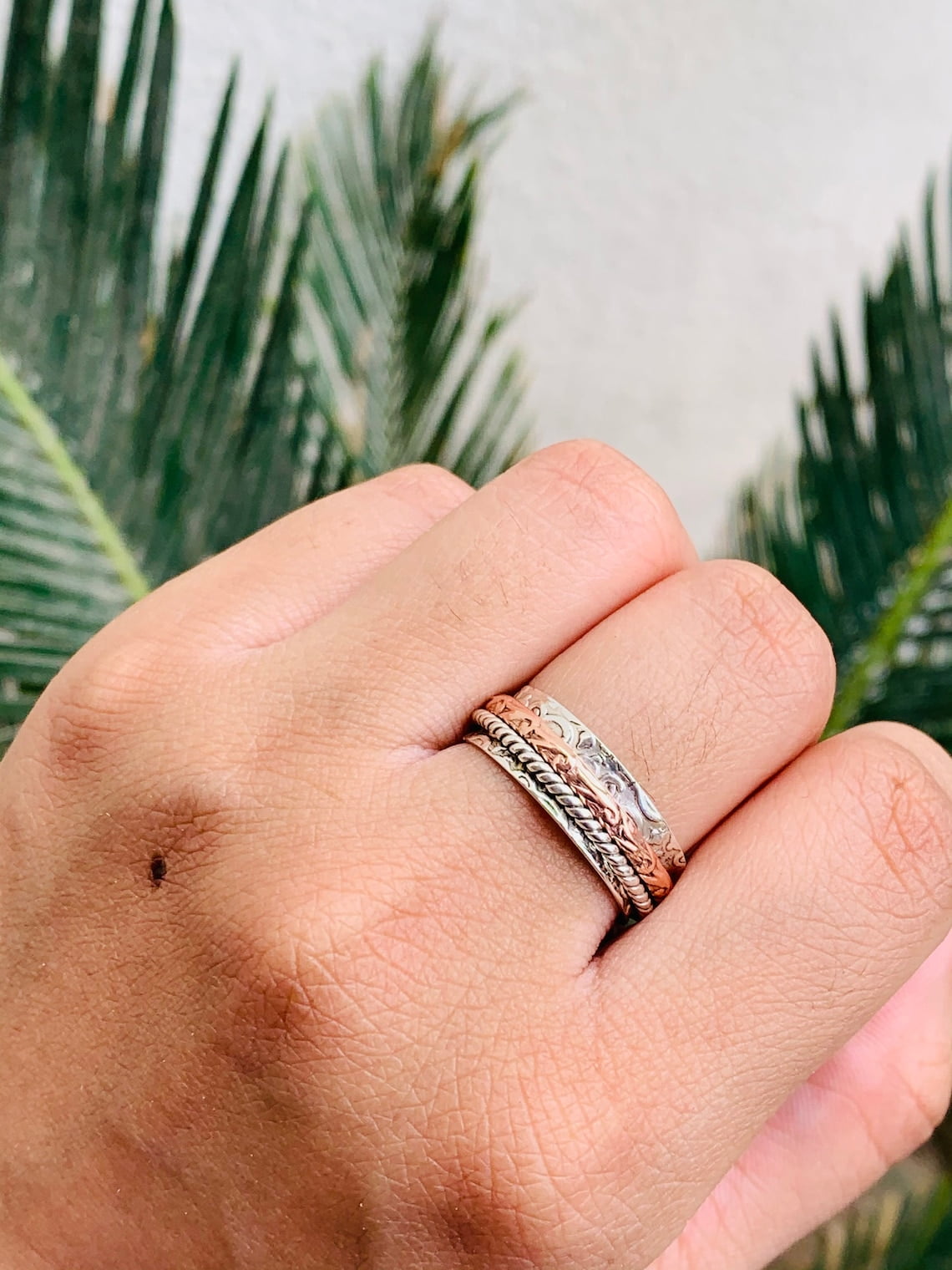 SS DESIGNS- Fidget Spinner Ring for Women – 925 Anxiety-Relief Meditation Ring, Stackable Thumb Ring, Promise Ring, Unique Gift for Her