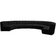 thumbnail image 3 of Maklaine 8-Piece Modular Contemporary Velvet Sectional Sofa in Black, 3 of 4