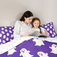 thumbnail image 5 of jejeloiu Kawaii Ghost Bedding Comforter Set,Halloween Theme Twin Comforter Sets,Purple White Bedding Set For Girls,Lightweight Room Decor Reversible,2pcs, 5 of 8
