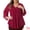 Burgundy, variant on Women's Plus Shirt 3/4 Sleeve Scoop Neck Double Layers Blouse Top 1X Purple