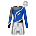 thumbnail image 3 of inlzdz Girls Sparkle Gymnastics Leotard with Athletic Shorts Ballet Dance Bodysuit Swimwear Royal Blue 10, 3 of 6