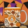 thumbnail image 6 of PEIBang Spooky Halloween Ghost Face Ceramic Coffee Mug 11.83 oz Orange Pumpkin Design Dishwasher Safe Gift for Halloween Party Decor, 6 of 6