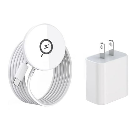 Magnetic Wireless Charger,15W Fast Apple Charger with 10FT Long Cable Magnetic Charging Pad & USB C Charging PD Block for iPhone 17 Pro Max/17 Pro/17 Air/17/16/15/14/13/12/11/AirPods 3/2/Pro