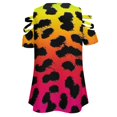 thumbnail image 4 of Colorful Animal Pattern Leopard Pattern Cheetah New Fashion Zip Off Shoulder Top Short-Sleeve Women Shirt Colorful, 4 of 5