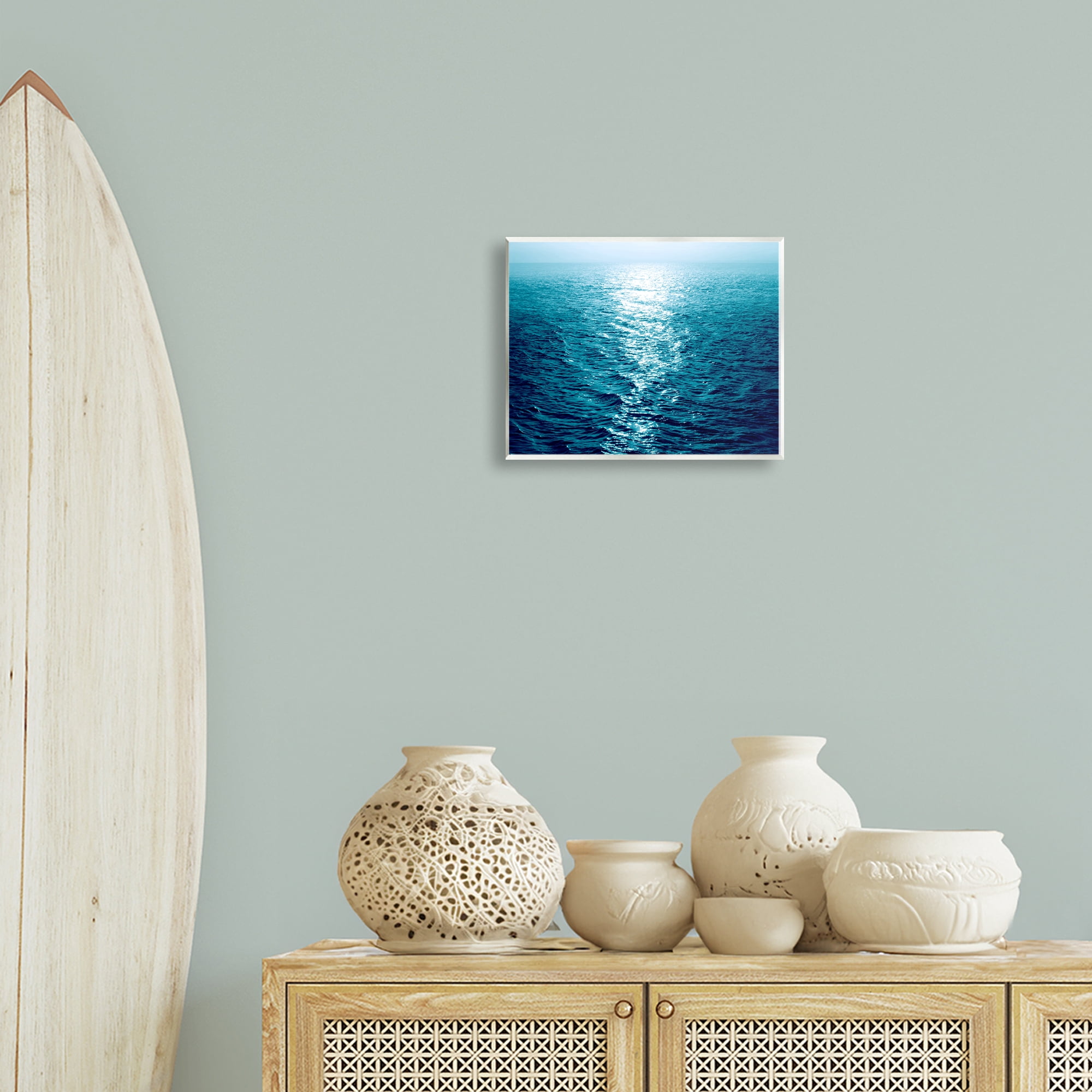 Stupell Industries Sun Reflected Ocean Ripples Landscape & Nature Photography Unframed Art Print Wall Art, 14 x 11
