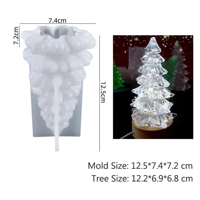 Molde de cera de árbol de Navidad para decoración del hogar, vela perfumada hecha a mano de silicona, DIY, yeso, resina, adorno