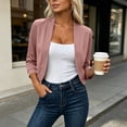 thumbnail image 5 of DIOAZUD Women's Cropped Open Front Cardigan 3/4 Sleeve Soft Stretch Knit Blazer Shawl Collar Casual Lightweight Cardigans Pink S-XXL, 5 of 7