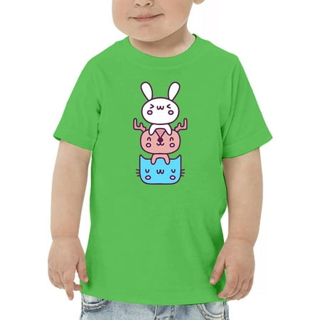

Cute Bunny Deer Cat Stack T-Shirt Toddler -Image by Shutterstock 5 Toddler