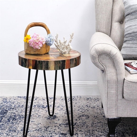 End Table Sofa Side Table Reclaimed Wood Living Room Bedroom Furniture