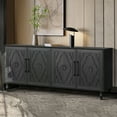 thumbnail image 6 of Atumcto Carved Flower Door 63" Sideboard Buffet For Living Room, Kitchen, Entryway, 6 of 10
