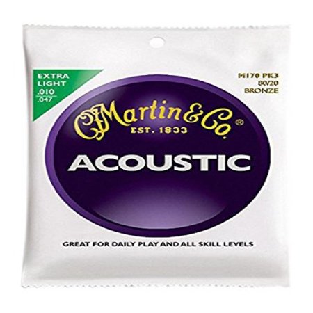 Bronze Extra Light Gauge - Martin M170 3-Pack 80/20 Bronze Extra-Light Gauge Acoustic Strings