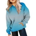 thumbnail image 2 of PMVFHDE Chandails pour Fille Enfant Automne et Hiver Couleur Dégradée Col Rond Manches Longues Poche Sport Décontracté Sweat à Capuche E,5-6 Ans, 2 of 4