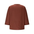 thumbnail image 6 of Yuanlook Women's Casual Tops,Crewneck 3/4 Sleeve T-Shirts Loose Fit Cute Basic Tops Tees Blouses - Brown - XXXXXL, 6 of 8