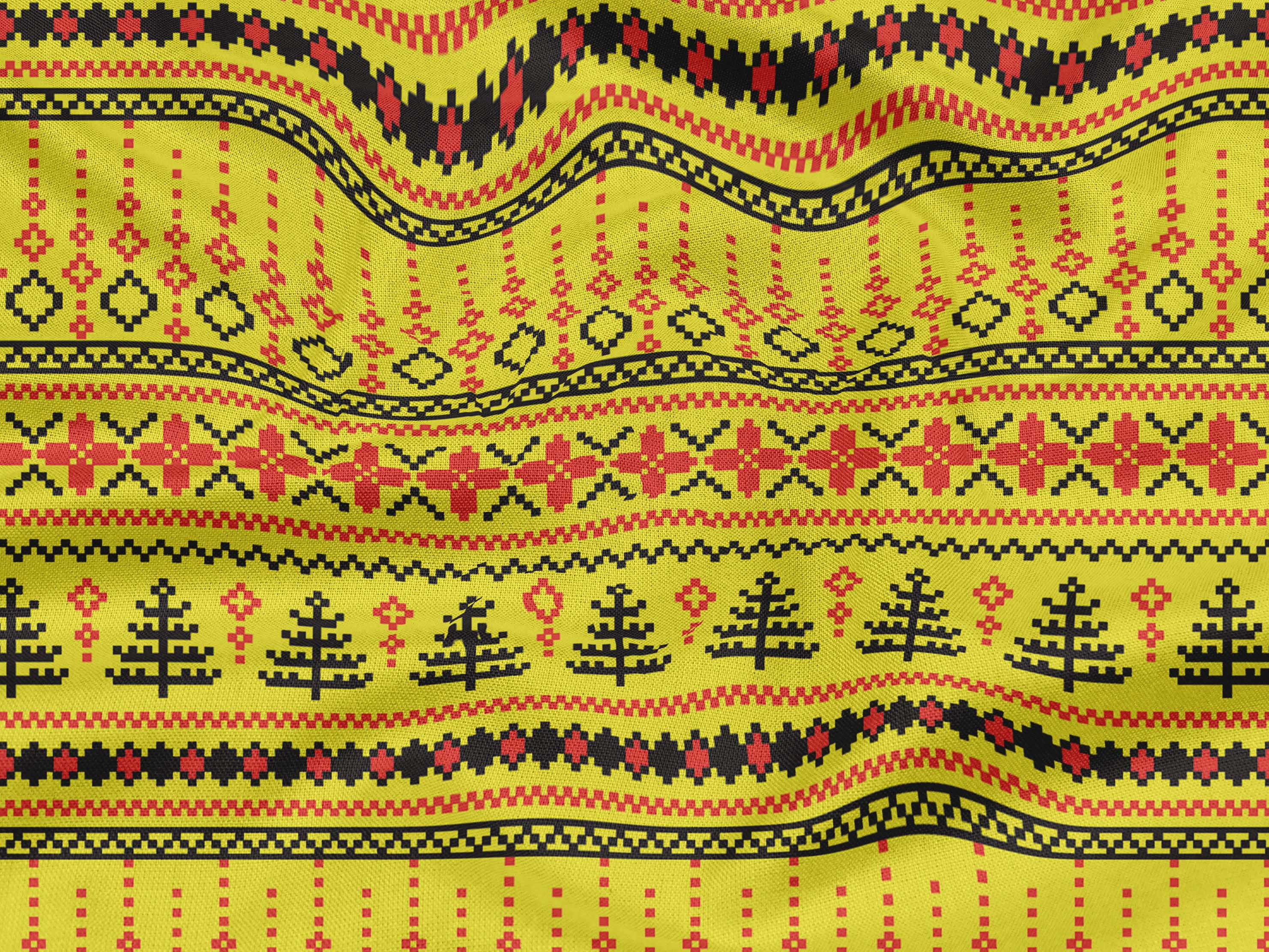 oneOone Rayon Yellow Fabric Merry Christmas Dress Material Fabric Print Fabric By The Yard 56 Inch Wide