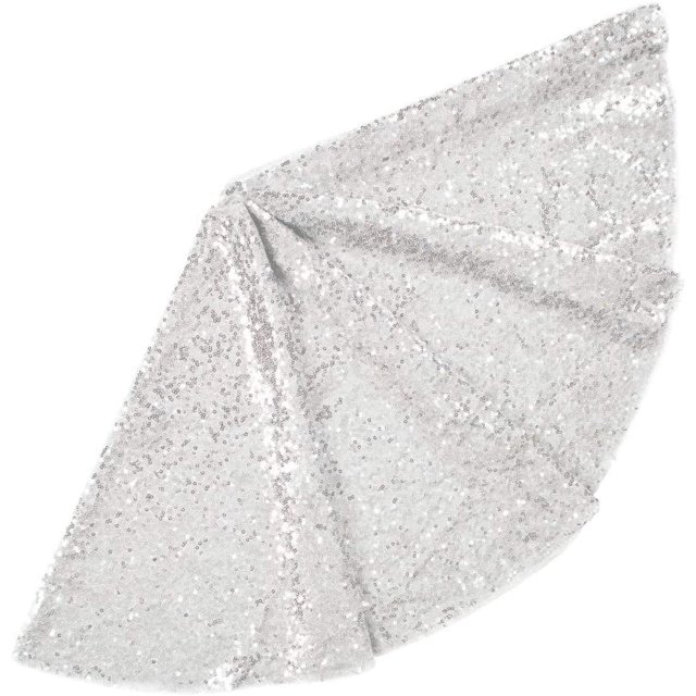 Embroidered and Sequined Holiday-Sequin Tree Skirt-24Inch Christmas Tree Skirt Polyester Christmas Tree Skirt 24 Inch Diameter Round Small Tree Skirt for Small/Slim/Pencil Tree