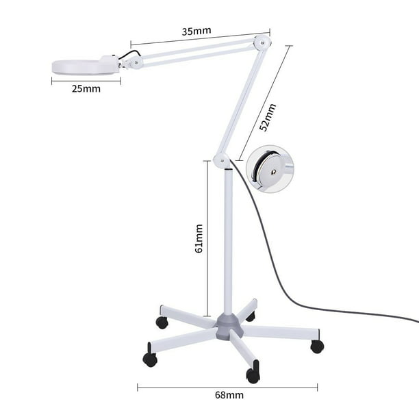Walfront Magnifying Lamp Led Glass, Magnifying Floor Lamp On Wheels