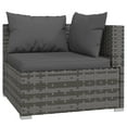 thumbnail image 2 of vidaXL 5 Piece Patio Lounge Set with Cushions Poly Rattan Gray, 2 of 7