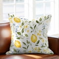 thumbnail image 2 of Farmhouse Yellow Throw Pillow Cover Lemon Green Leaf Wildflowers Country Cotton Linen Cushion Cover Throw Pillow Case with Invisible Zipper for Couch Sofa Bed Chair Car 26x26 Inch, 2 of 14