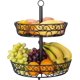 thumbnail image 1 of Fruit Basket Fruit Basket With 2 Tier, Fruit Bowl Vegetable Basket Made Of Metal - Black, 1 of 4