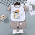 thumbnail image 2 of mgoYE Girl Baby Clothes House Cartoon Outfit Set T-Shirt and Short for Little Kids|Khaki 7-8 Years, 2 of 4