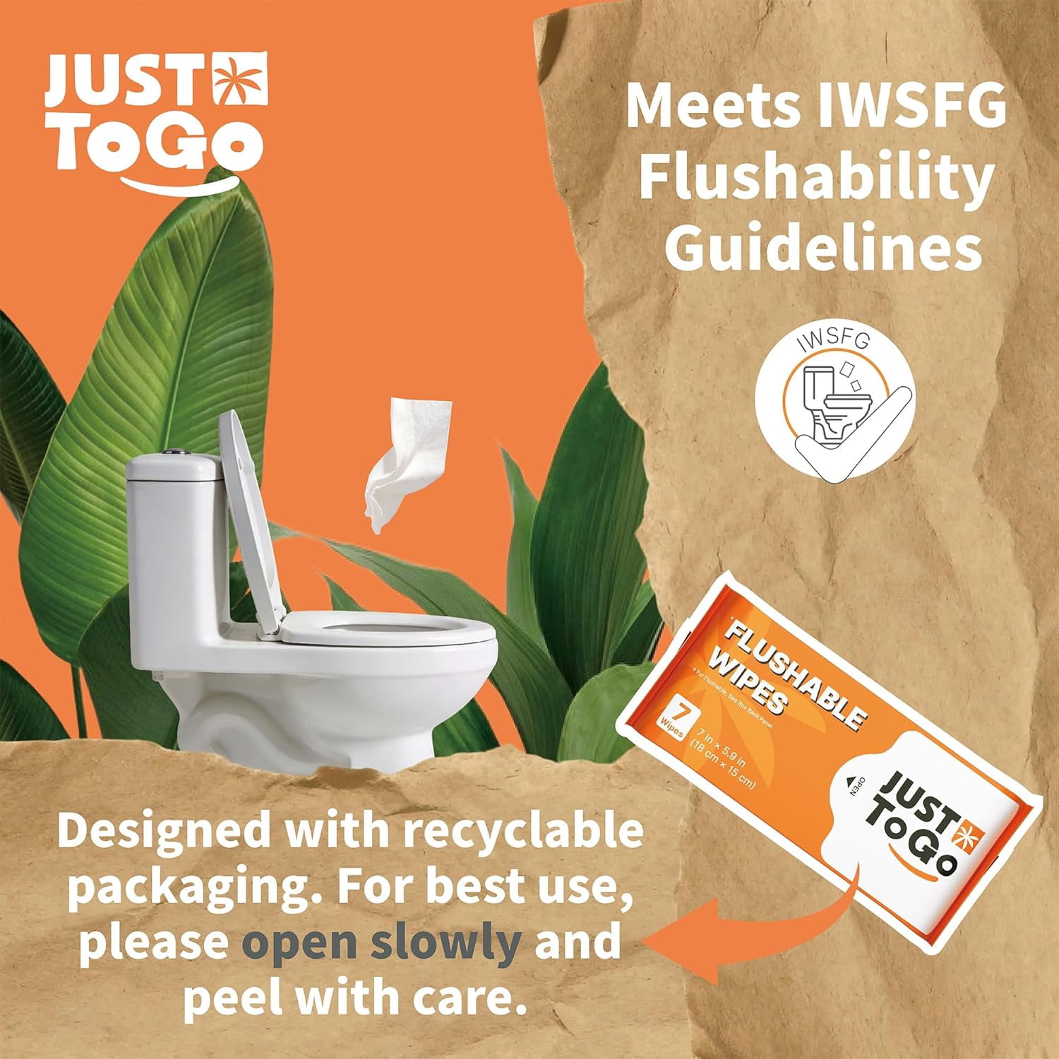 Flushable Wipes, Septic-Safe & Breaks Down, Plant-Based Biodegradable Butt Wet Wipes, Travel-Size Ultra-Compact Pocket Packs, Hypoallergenic Unscented for Sensitive Skin, 56 Count