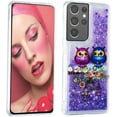 thumbnail image 3 of Case for Galaxy S21 Ultra,Glitter Quicksand Moving Hearts Star Flower Cartoon Animals Flowing Liquid Protective Soft Phone Case for Samsung Galaxy S21 Ultra 5G,6.8" 2021 (Purple Owl), 3 of 14