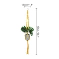 thumbnail image 2 of Soportes de plantas de macramé Uxcell para interiores, estante para plantas colgante con base de madera resistente para colgar en la pared, techo o ventana, paquete de 2 en amarillo, 2 of 7
