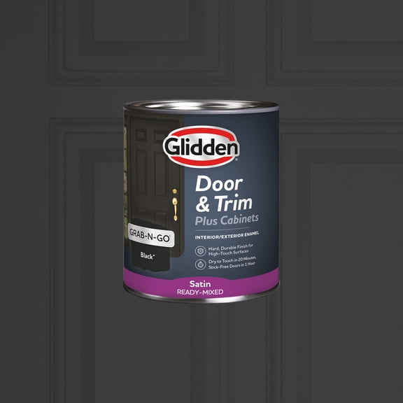 Glidden Cabinet Door and Trim Grab-N-Go Satin Paint, Black, 1 Quart