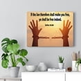 thumbnail image 5 of Scripture Walls John 8:36 Ye Shall Be Free Indeed Bible Verse Canvas Christian Wall Art Ready to Hang Unframed, 5 of 9
