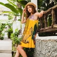 thumbnail image 2 of Balery The Chicken Family Vestidos de verano para mujer con estampado: vestido holgado sin mangas, vestido playero informal y cómodo para días calurosos., 2 of 7
