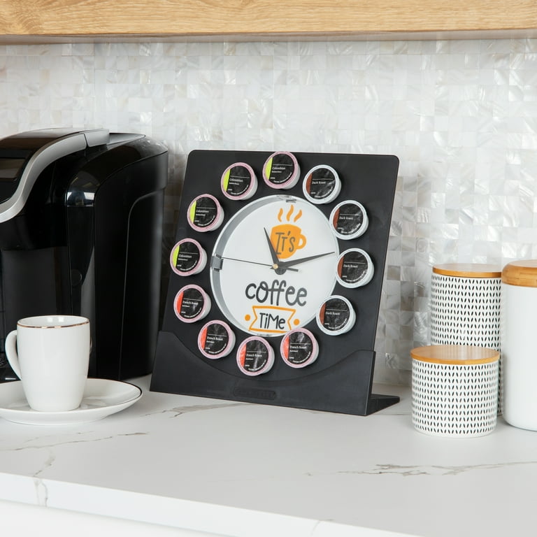 Mind Reader Anchor Coffee Pod Holder with Clock - 1 - Black Mind Reader Anchor Coffee Pod Holder with Clock - 1 - Black