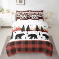thumbnail image 2 of Farmhouse Decor Rustic Bear Comforter Set 7 Pieces Comforters Full Size Bed Set Bed in a Bag with Comforter,Red and Black Checkered Buffalo Plaid Sheets,Woodland Animals Western Bedding Sets, 2 of 5