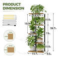 thumbnail image 4 of Plant Stand with Grow Light for Indoor Plants Corner 5 Tier Metal Plant Shelf Wood Flower Stand for Home Living Room Decor Patio Decor, 4 of 7