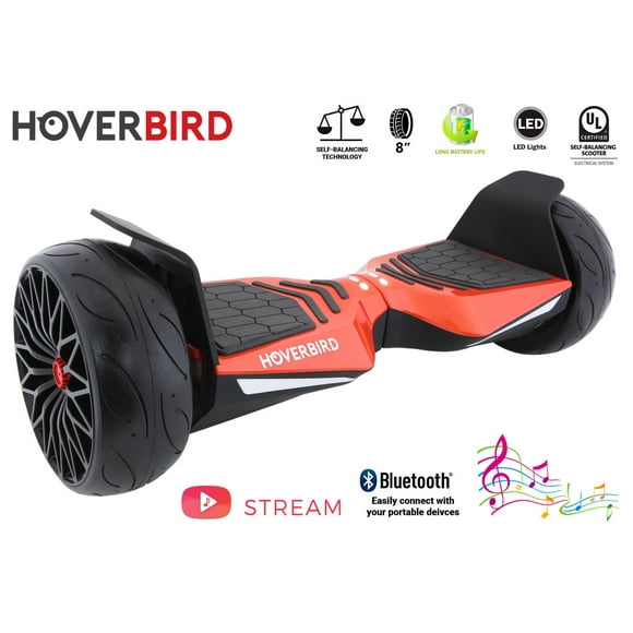 HOVERBIRD ES05 Hoverboard Lourd 600W avec Pneus 8" - UL 2272 Certifié avec Bluetooth, LED Lights, APP, Auto-Balance - Orange