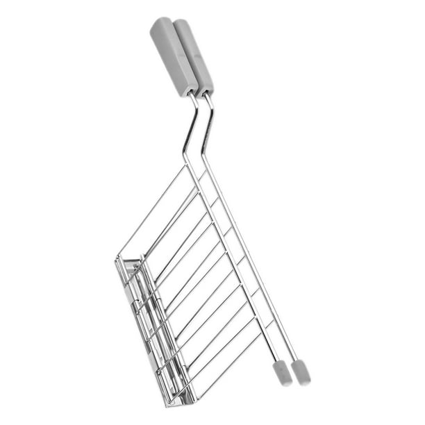 Soporte para rebanadas de pan tostado, parrilla para sándwiches, soporte para calentar pan, parrilla para asar Gris
