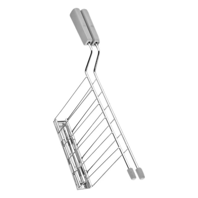 Lipstore Bread Loaf Slice Holder Grill Warming Rack Practical Kitchen Gadgets Stainless Steel Sandwich Rack for Baking Roasting Kitchen Gray